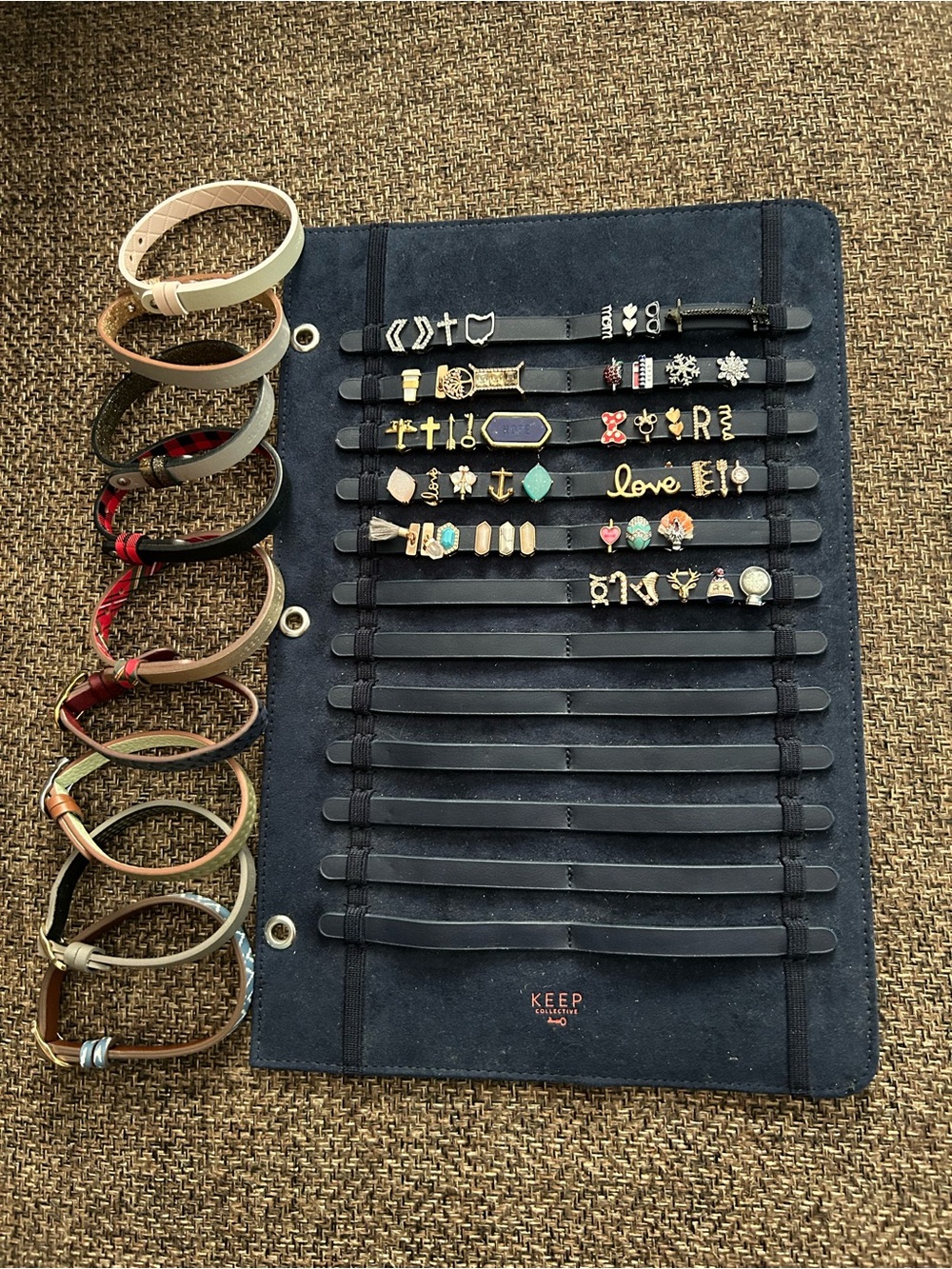 Retired Keep Collective Bracelets & Charms Bundle with Charm Binder Page